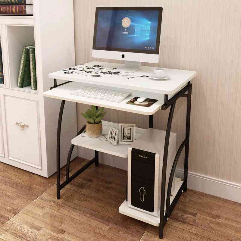 Pöytätietokoneen työpöytä, laajennettu työtaso ja paksu teräsputki