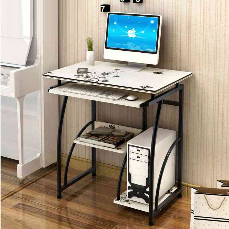 Desktop Computer Desk, Widened Countertop And Thick Steel Pipe