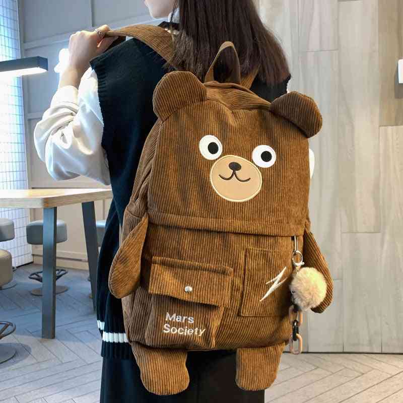 Cute Bear- Embroidery Big Winter, Multi-pocket Travel Bag For