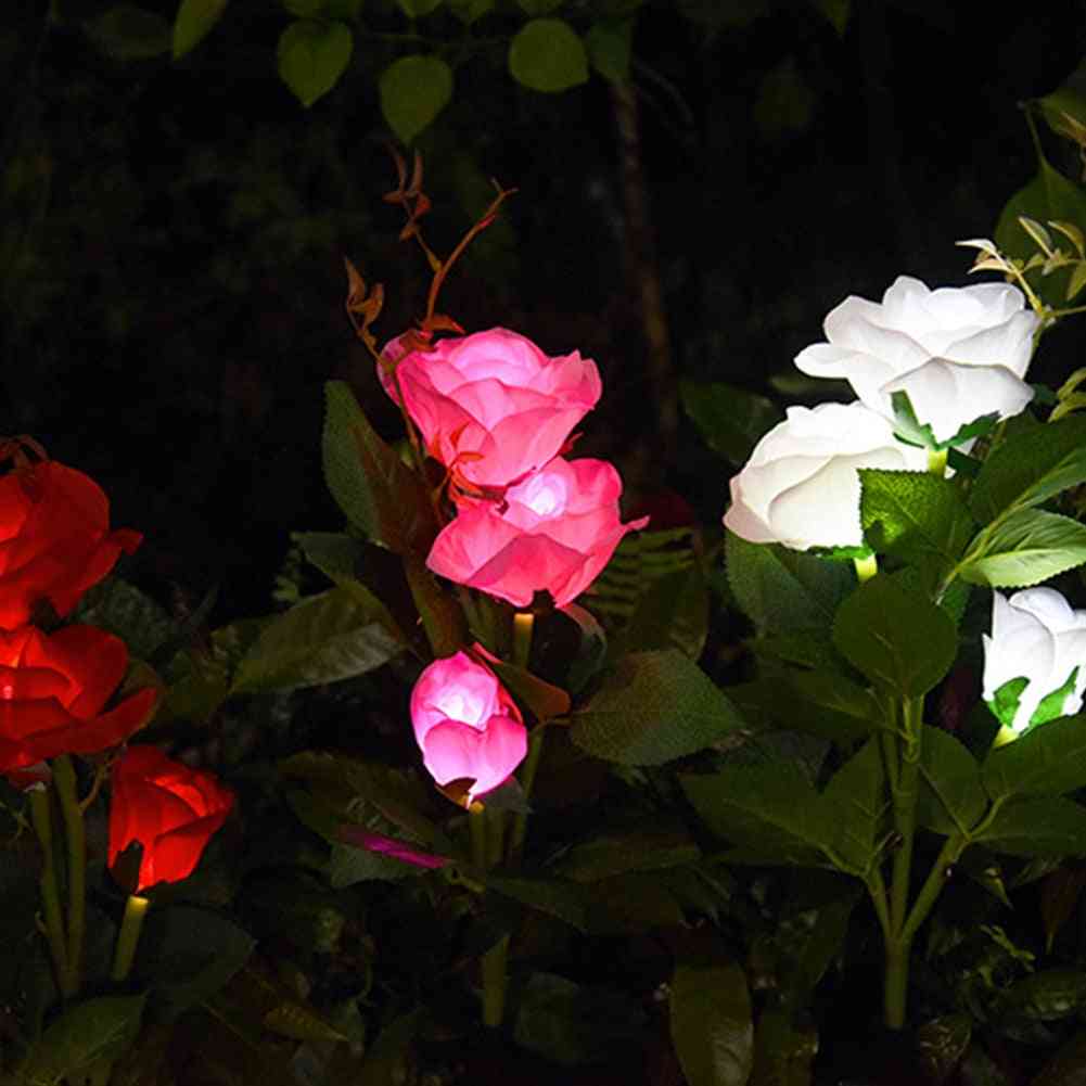 3led Solar Flower Light Garden Landscape Lawn Lamp
