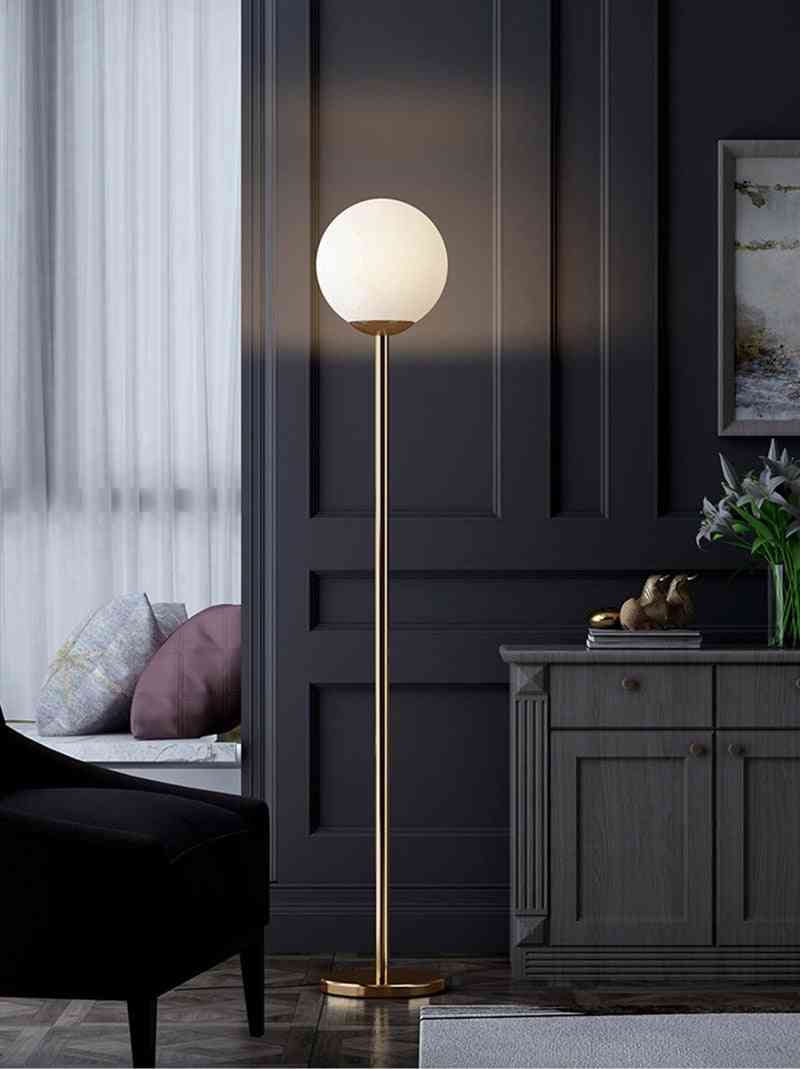 Frosted Glass Ball Standing Lamp E27 Floor Lamp