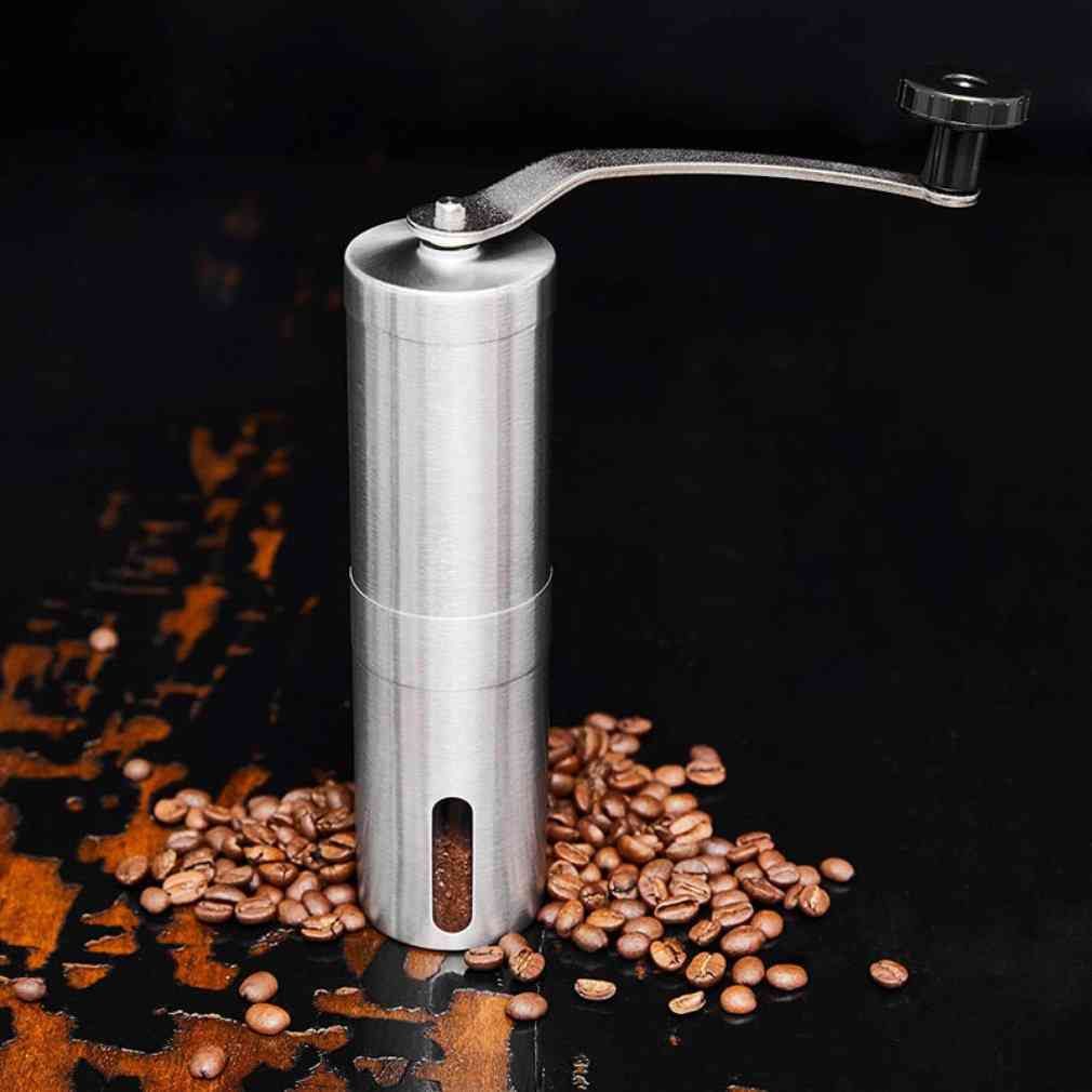 Mini mulino a mano in acciaio inossidabile manuale fatto a mano con macinacaffè per chicchi di caffè