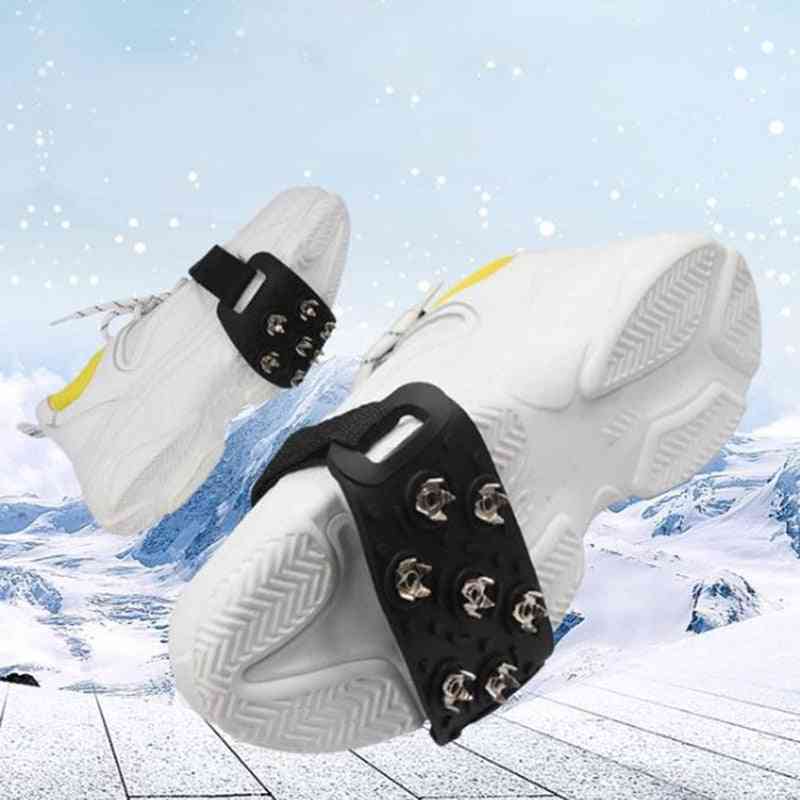 Unisex zimné 7 zubové hroty na obuv zliatina proti ľadu na hrotoch