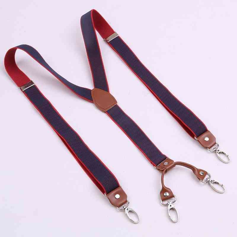 4 Hooks Cowhide Leather Suspenders / Women