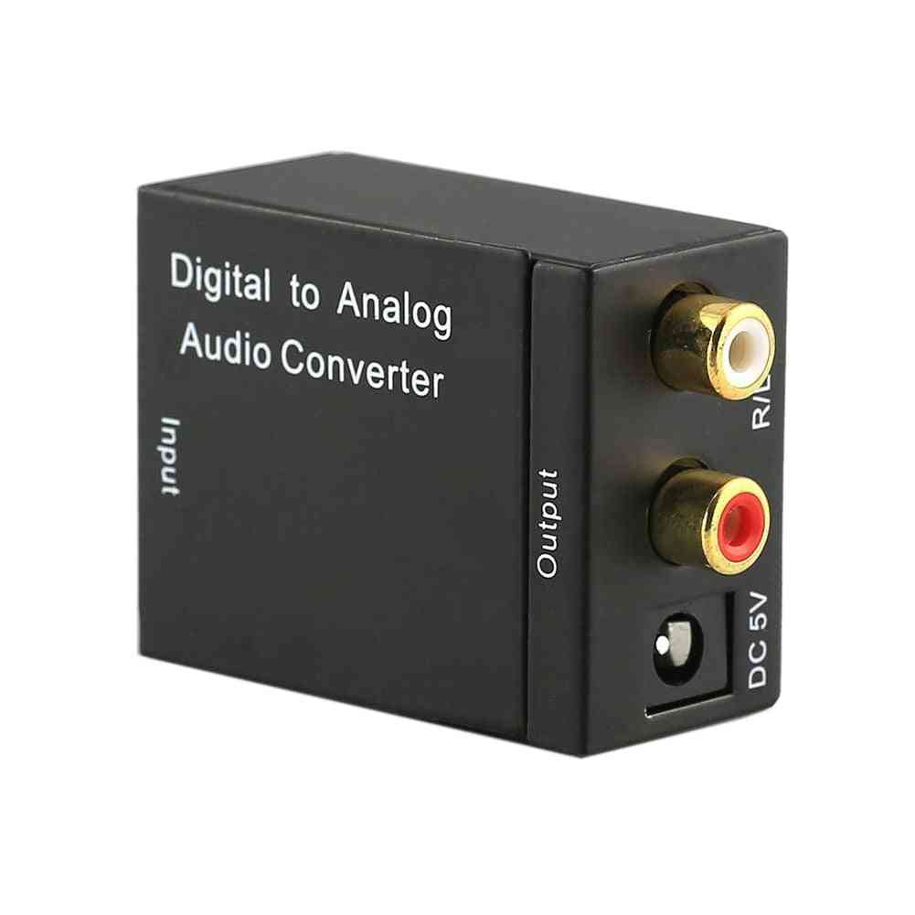 Digital til analog lydkonverter optisk rca l / r lydkonverter adapterforstærker