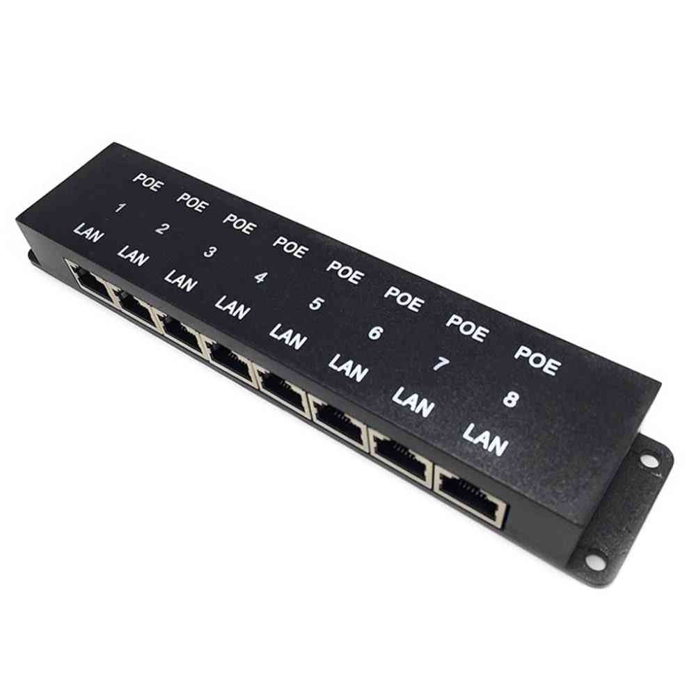 8 Port Security Power Over Ethernet Passive Injector
