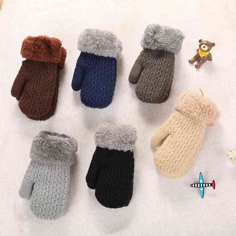 Autumn / Winter Double-layer Knitted Gloves