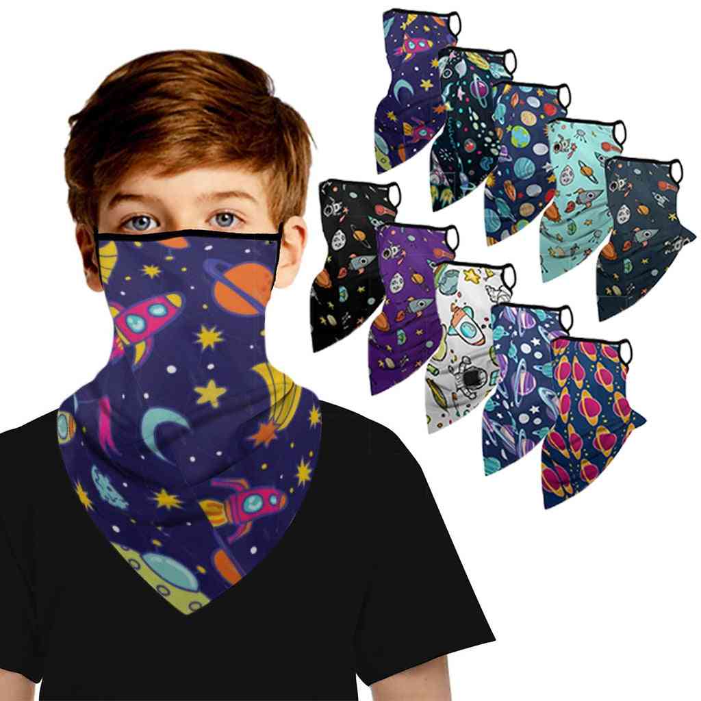 Enfants planète espace astronaute imprimé boucles d'oreilles bandana foulard