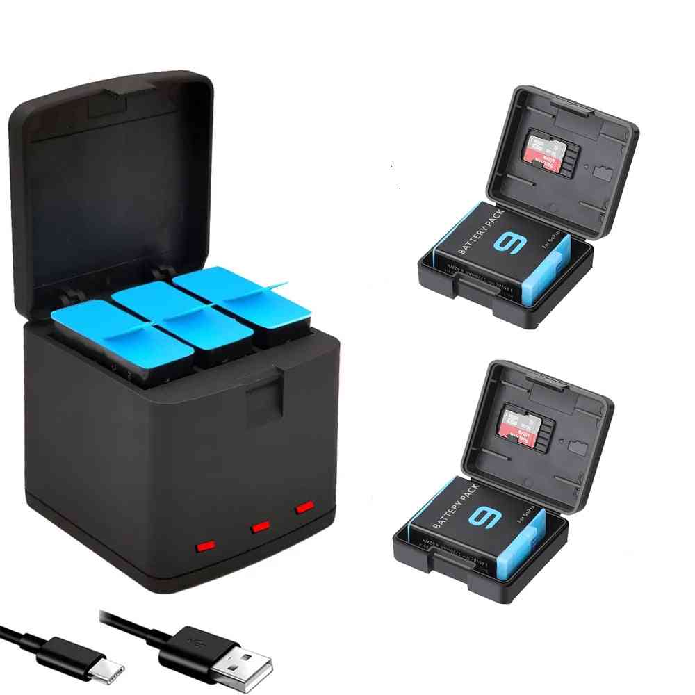 Nabíjecí box pro Li-ion baterie Go Pro Hero 9 černý příslušenství pro paměťovou kameru