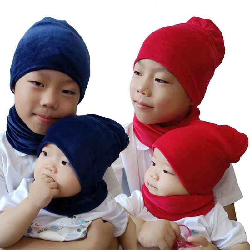 Set di berretti per bambini sciarpa di cappelli di peluche