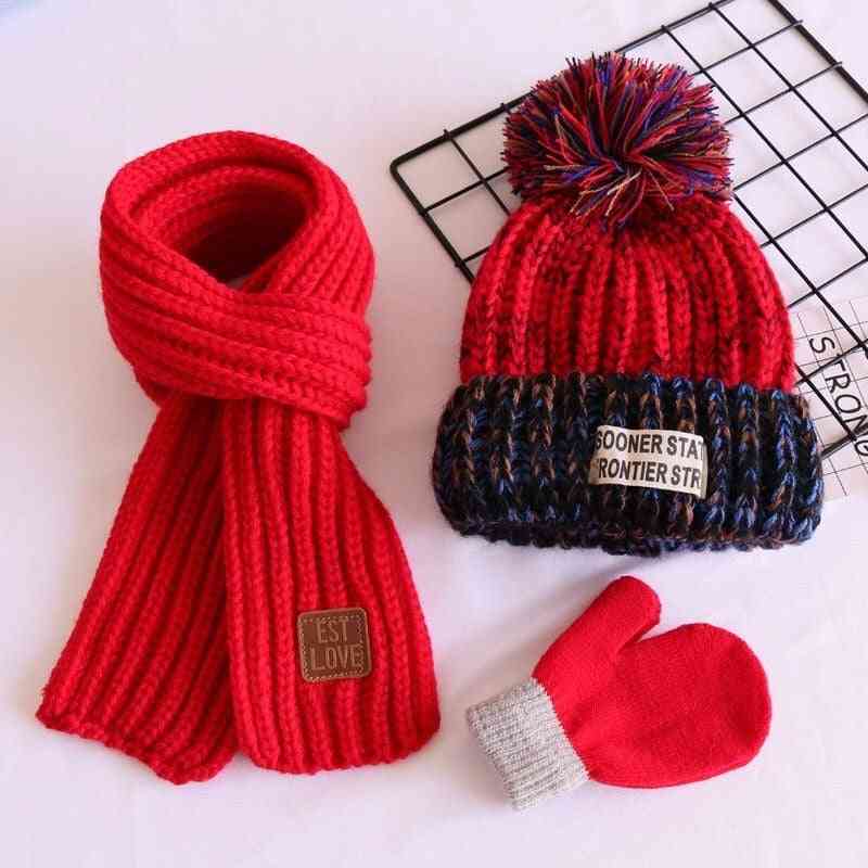 Autumn/ Winter- Hat And Scarf, Gloves Set For,