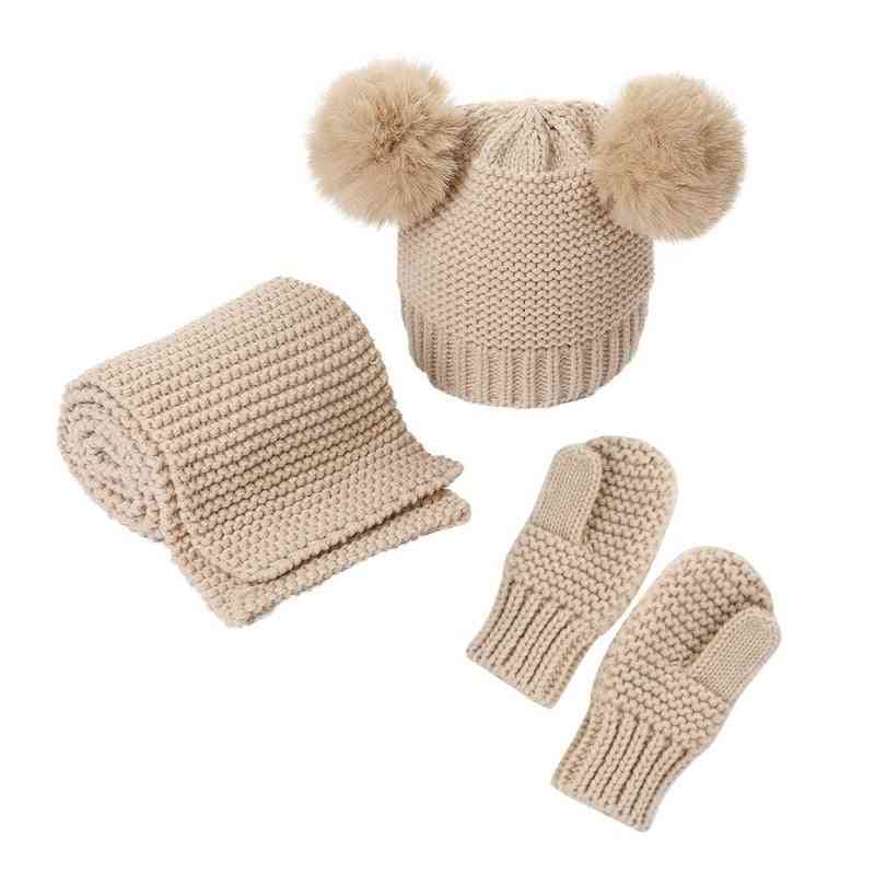 Set di guanti per sciarpa in tre pezzi per cappelli per bambini