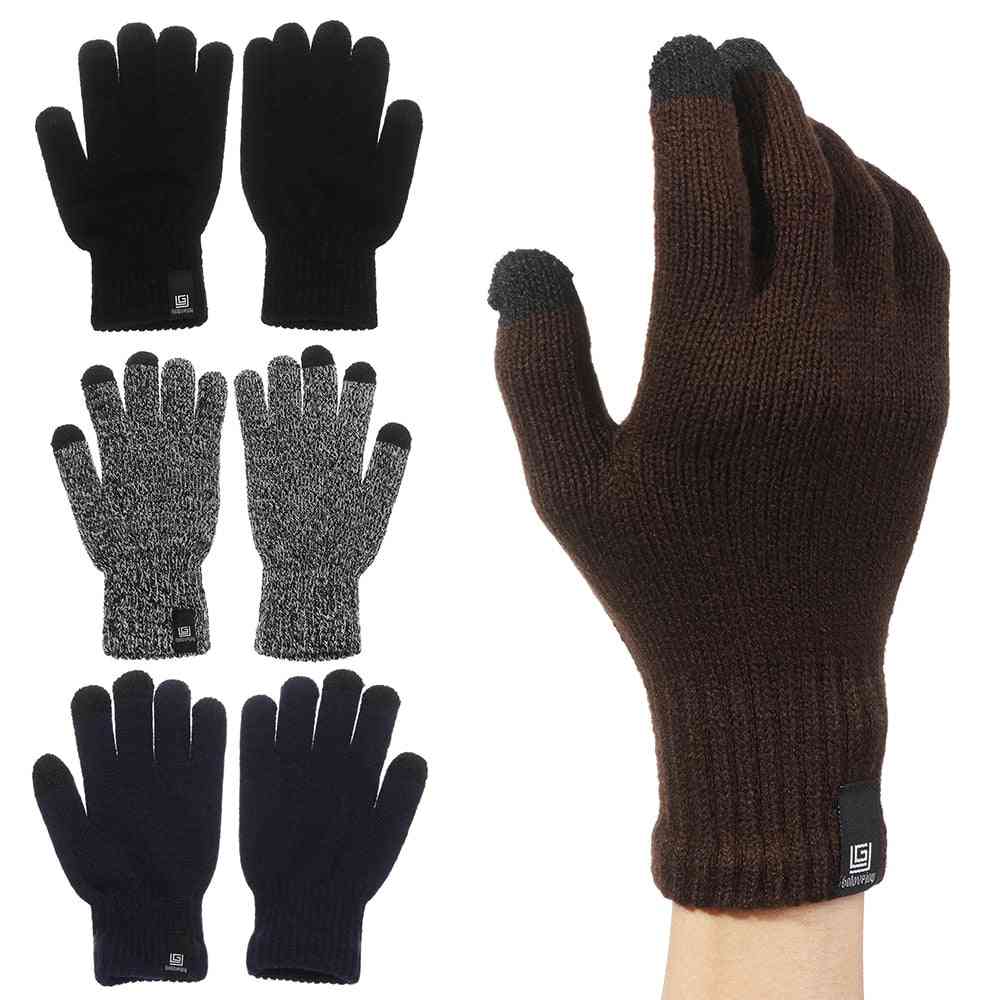 Winter Knitted Wool Touch Screen Full Finger Gloves