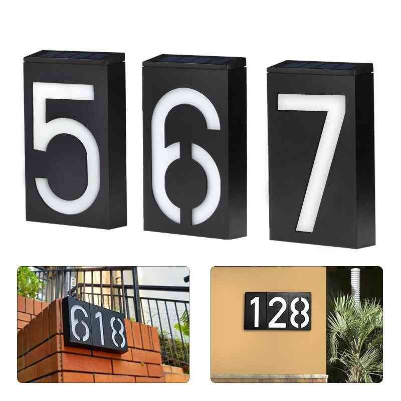 6-led Solar Powered, House Number Doorplate, Sign Lamps