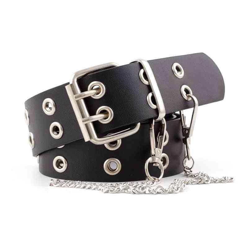 Women Punk Chain Leather Belt