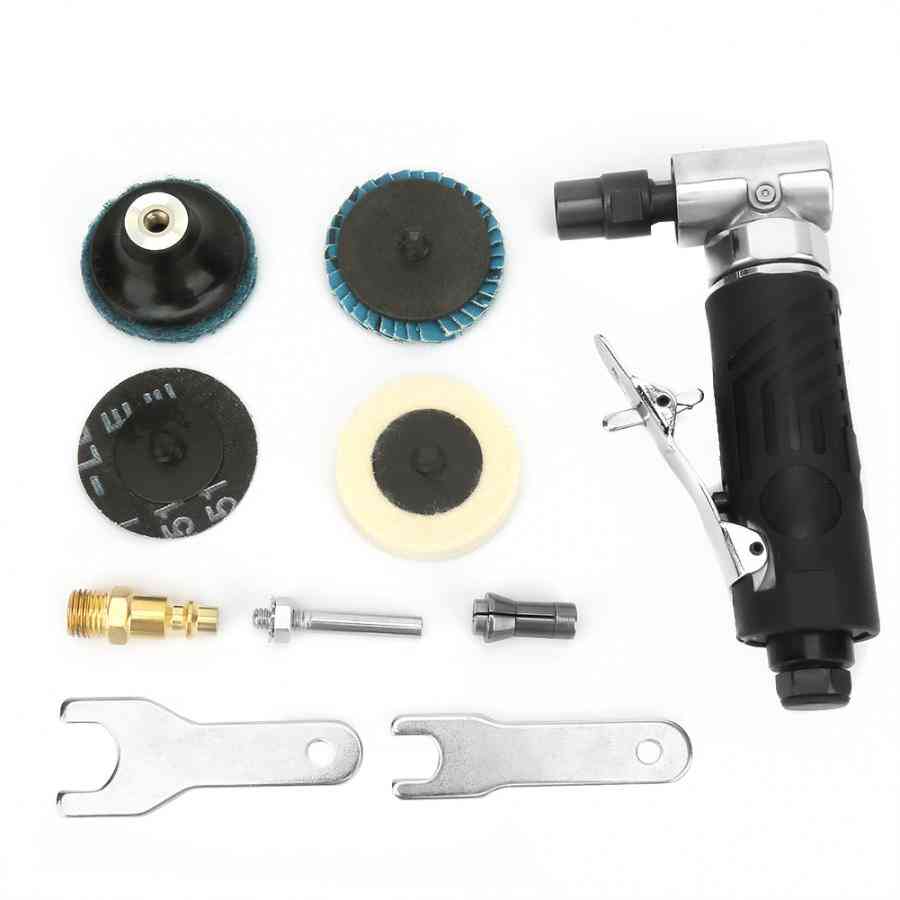 1/4 Inch Air Angle Die Grinder, 90 Degree Pneumatic Tool Set With Spanner Wrench
