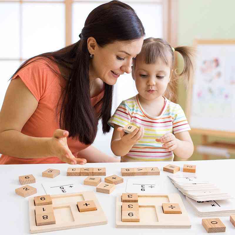 Intelligence Bamboo Counting Sticks Clock Toy, Mathematics Montessori Teaching Kids Preschool Learning