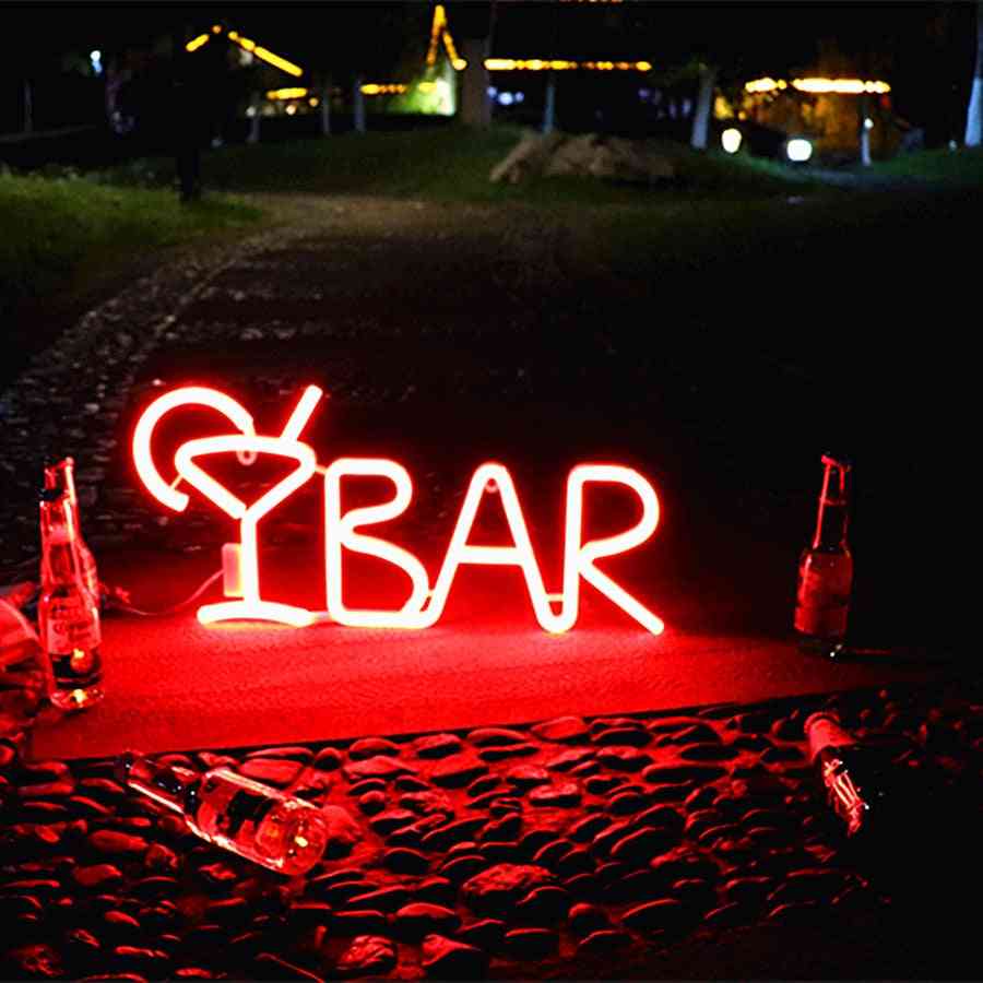 Bar Neon Sign Light Led Juice Letter Neon Lamp Tube With Remote Contral