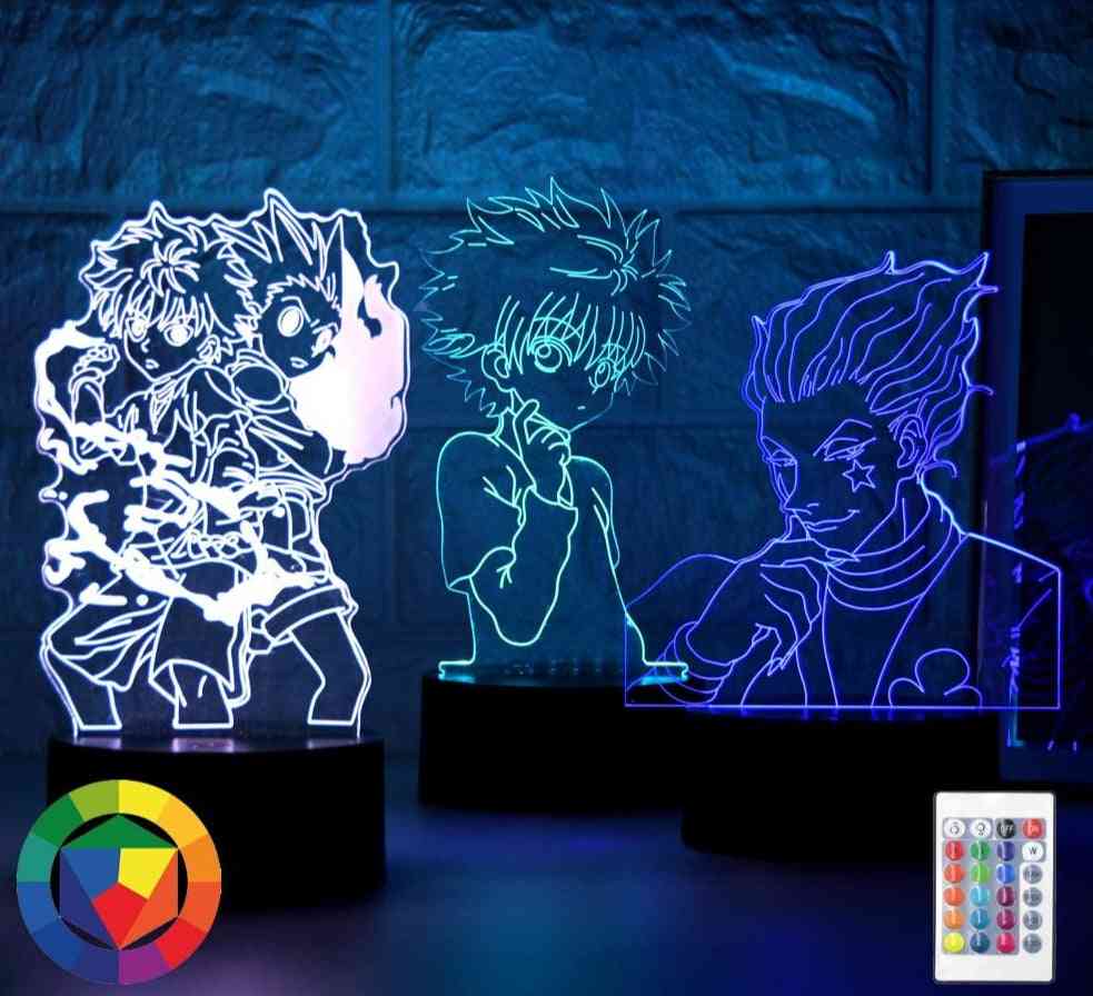 Japonská téma manga hisoka image 3D vízia nočná lampa