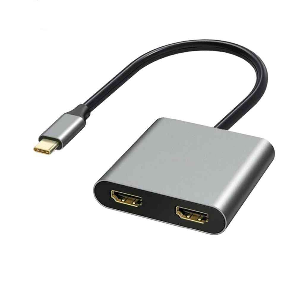 Usb C Hub To Dual Hdmi-compatible Adapter For Macbook/air