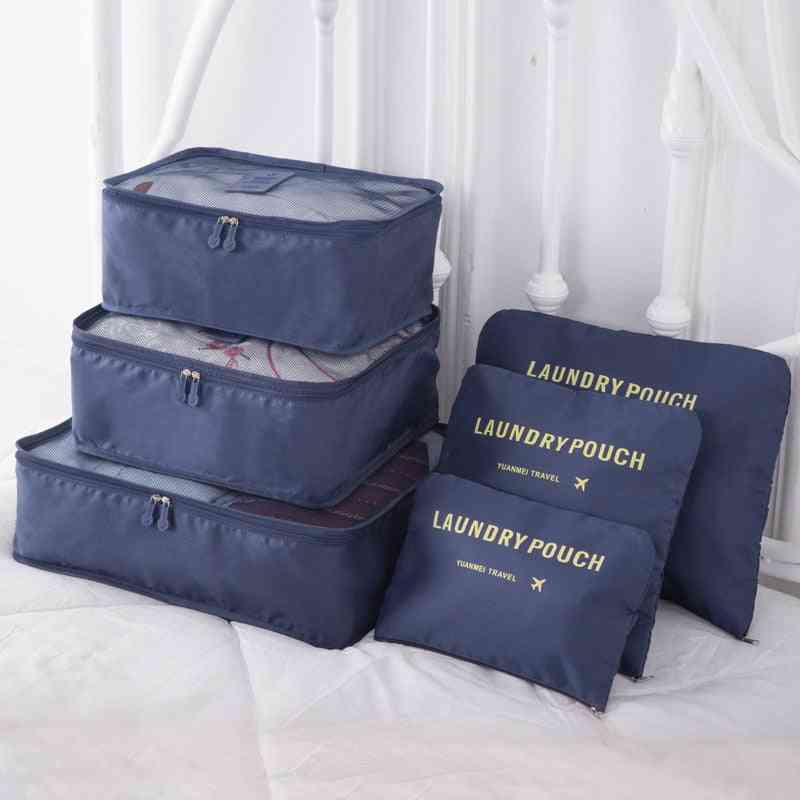 6-pcs Travel Storage Clothes, Tidy Organizer Wardrobe Suitcase, Pouch Cube Bag