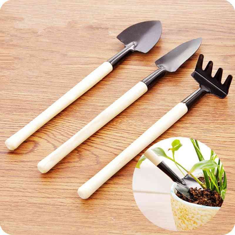 Mini Spade Shovel, Harrow, Flowerpot Tools, Potted Plants, Maintenance Wooden Handle, Plant Soil Gardening Tool