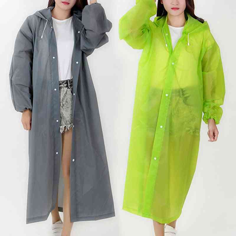 Environmental Women Raincoat, Men Black Clothes Cover, Hooded Poncho, Motorcycle Rainwear, Adult Clear Rain Jacket