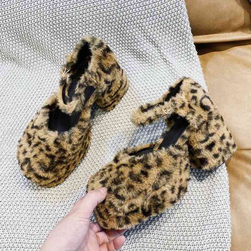 Women Leopard High Heels, Mary Shoes