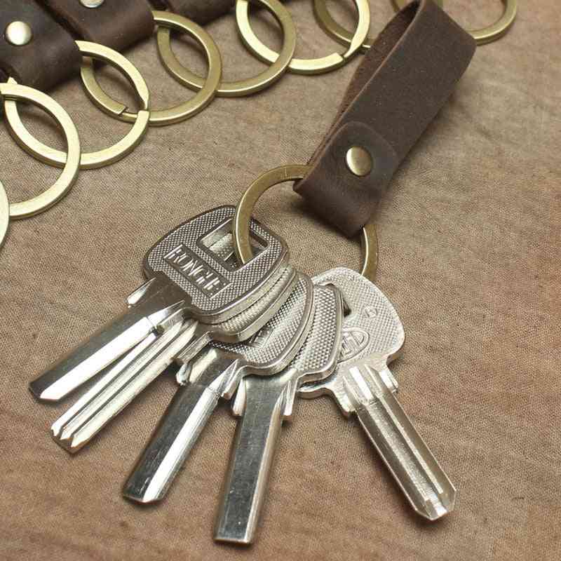 Keycordlanyards en cuir de vachette clé de téléphone en cuir de cheval fou rétro, porte-clés