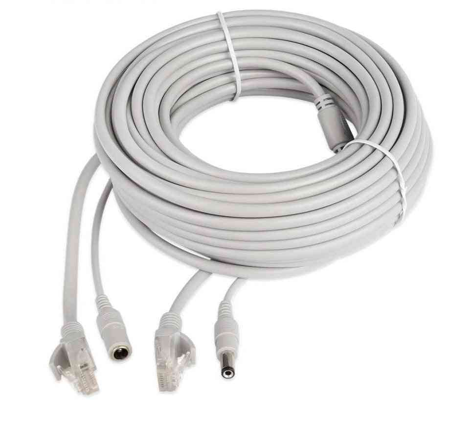 Rj45 + Dc 12v Power Lan Cable Cord Network Cables For Cctv