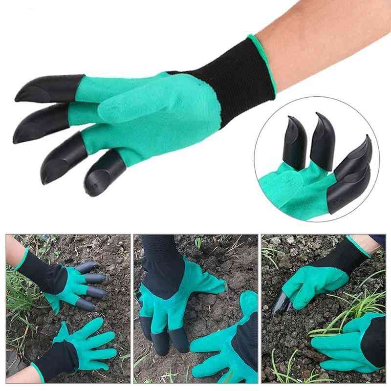 Plastic Garden Rubber Gloves Gardening