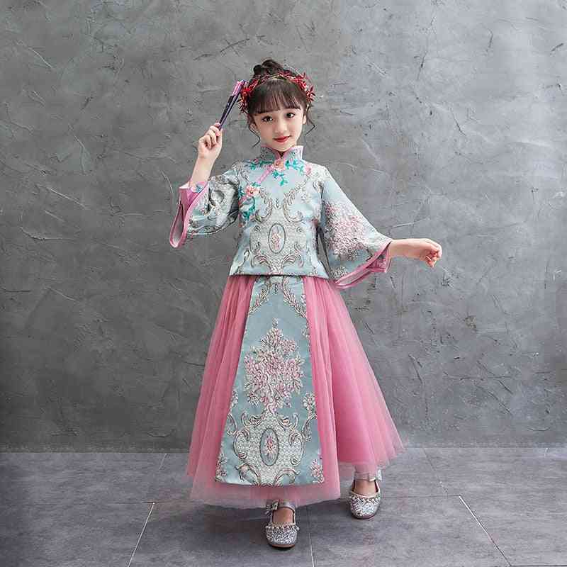 Traditional Chinese Flower Party Gown Dress