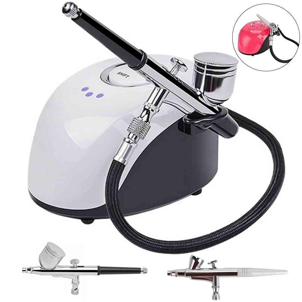 Ompressor With Paint Spray Gun For Nail Art