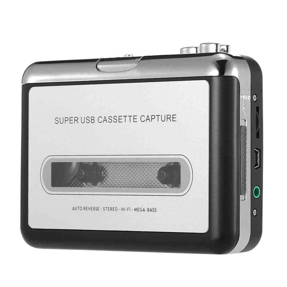Portable Tape Player Captures Cassette Recorder Via Usb Compatible With Laptops Pc