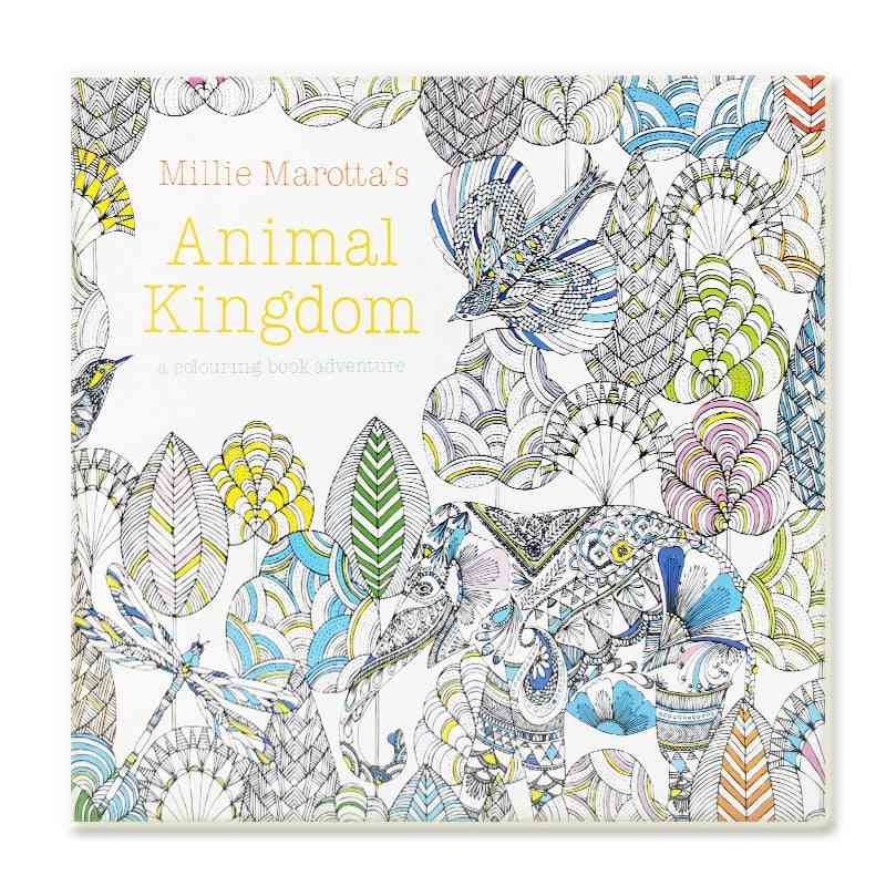 Animal Kingdom Coloring Book For Adult, Child Relieve Stress, Kill Time, Painting, Drawing, Art Books