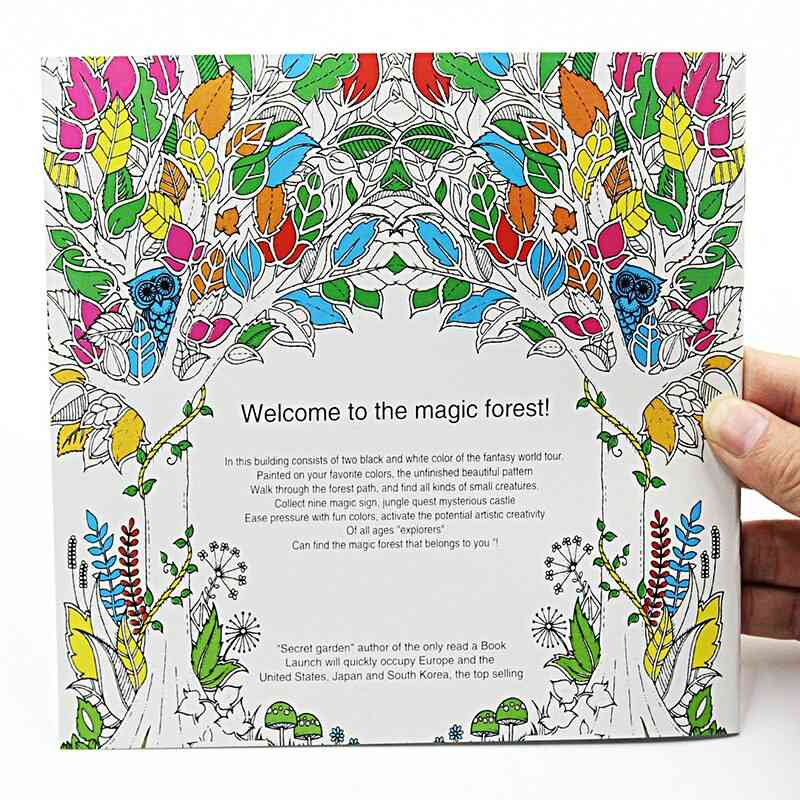 Enchanted Forest English Edition Coloring For, Adult, Relieve Stress, Kill Time Painting, Drawing Book