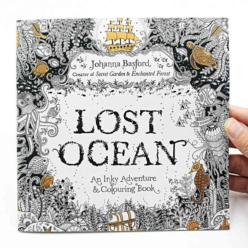 Lost Ocean Inky Adventure, Coloring For, Adult Relieve Stress, Kill Time Painting Drawing Art Book