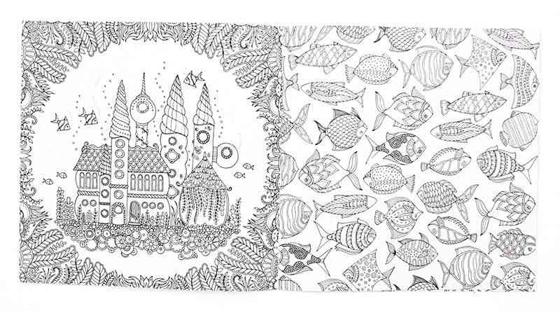 Lost Ocean Inky Adventure, Coloring For, Adult Relieve Stress, Kill Time Painting Drawing Art Book
