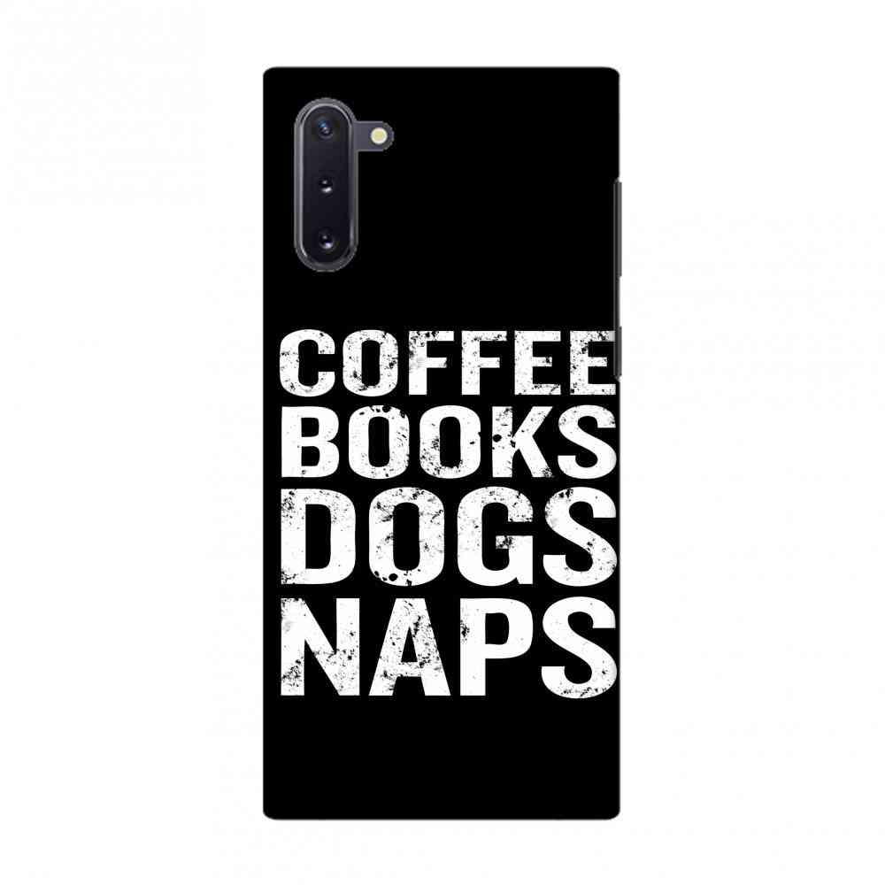 Kávékönyvek kutyák szundikálnak vékony, kemény héjú tok Samsung Galaxy Note10 számára