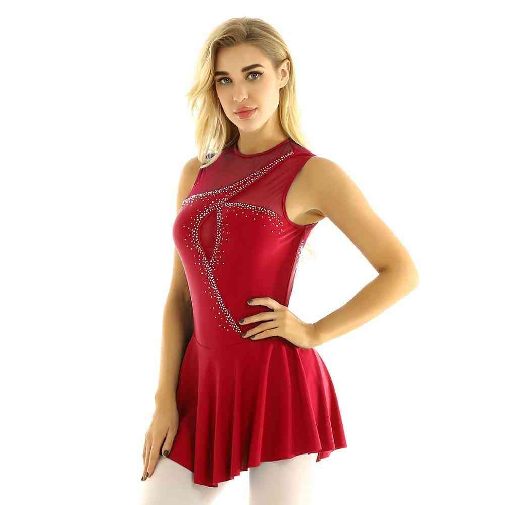 Women Adult Splice Bodice With Shiny Skating Dress