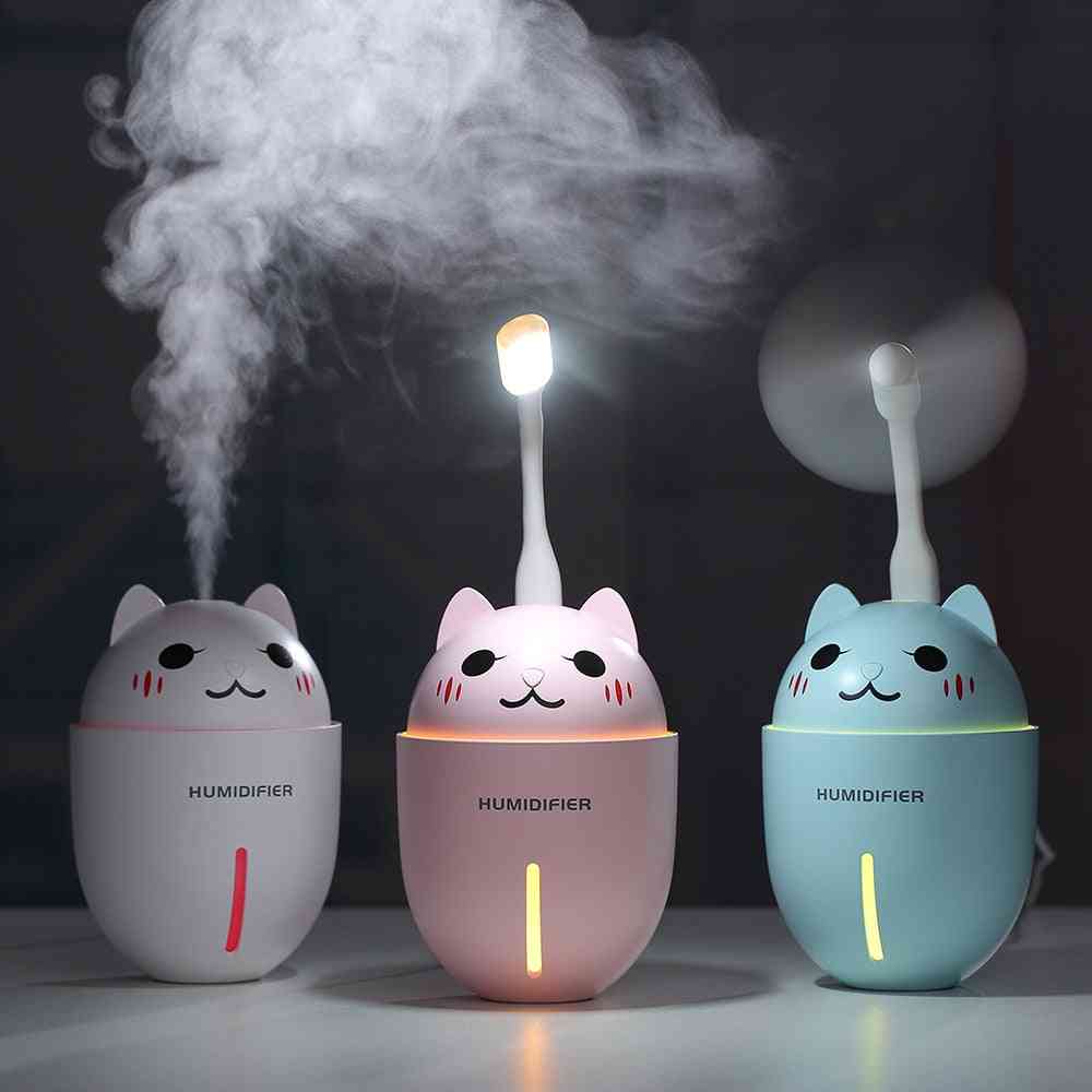 3 In 1 Usb Ultrasonic Cool-mist Adorable Pet Mini Humidifier With Led Light