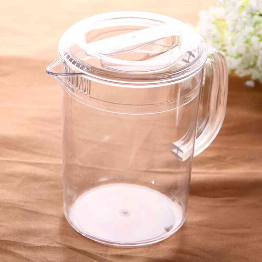 Acrylic Pitcher With Handle And Lid, Handmade Water Jug For Hot/cold Water, Ice Lemon Tea And Juice
