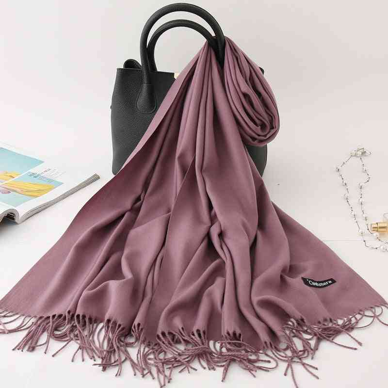 Solid Thick Women Cashmere Scarves