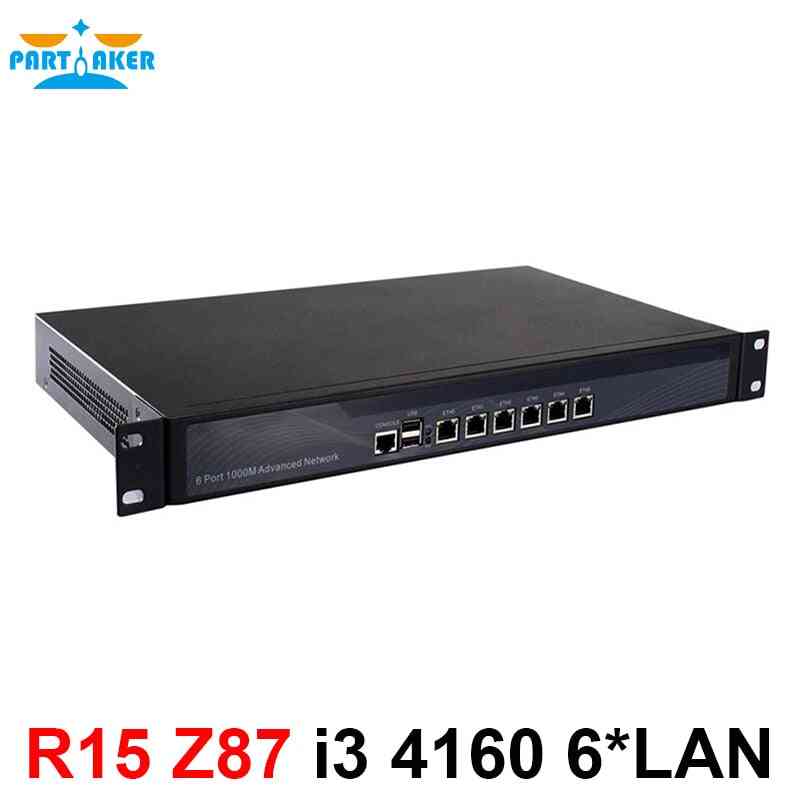 1u Network Firewall Router With 6 Ports Gigabit Lan Intel Core I3 4150 3.5ghz