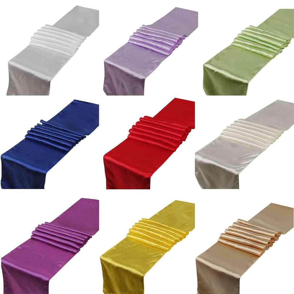 1pcs- Solid Color, Satin Runner Sashes, Table Cover Decoration