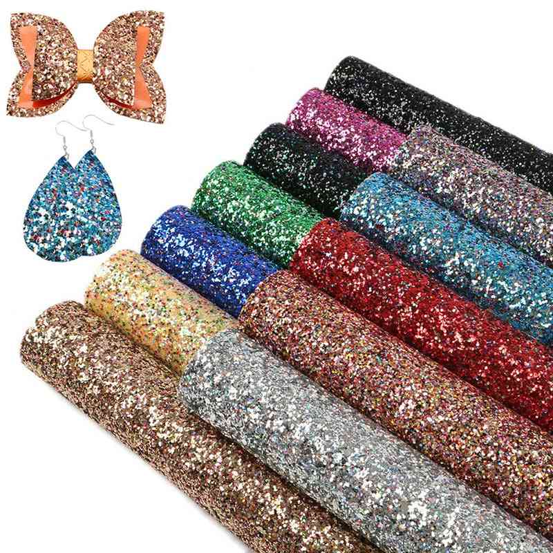 Glitter Fabric Shiny Laser Sequins Patchwork Diy Bag Shoes Accessories