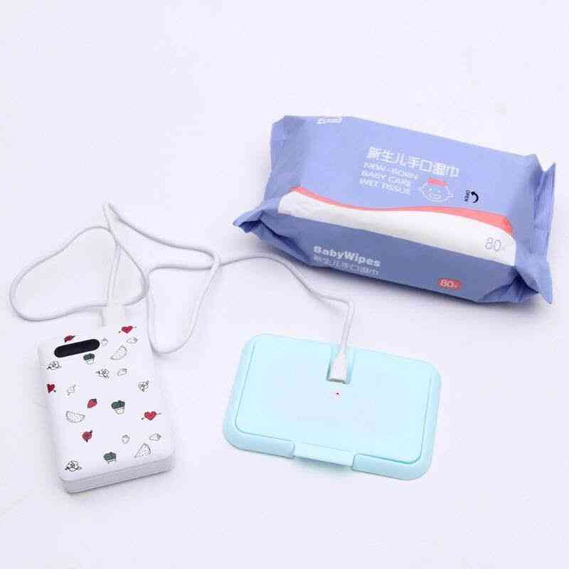 Usb Portable Baby Wipes, Heater, Thermal Warm Wet Towel Dispenser, Napkin, Heating Box Cover,  Tissue Paper Warmer