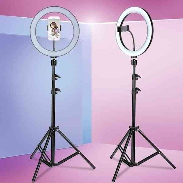 Camera Studio Ring Light With Stand Video Led Beauty Ring Light Photography Dimmable Ring Lamp + Tripod For Selfie