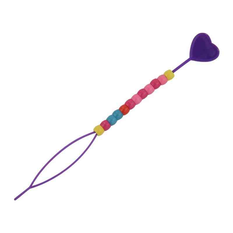 Hölgy színes műanyag gyöngyök dekor hajfonat copf készítő stíluskészítő eszköz