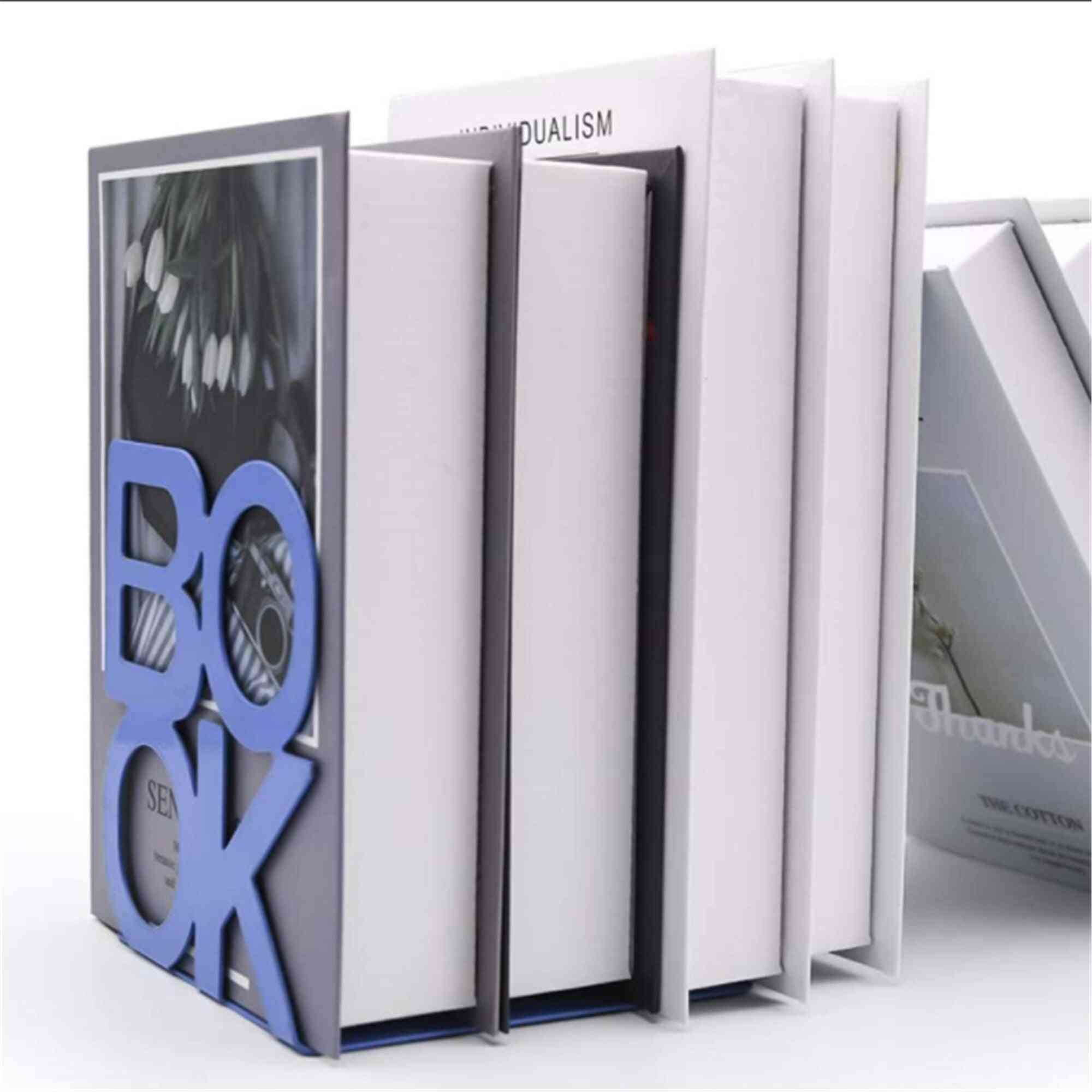Book Stand Support Sample Bookend Iron Desktop Art Non Slip Rack Shelf Holder